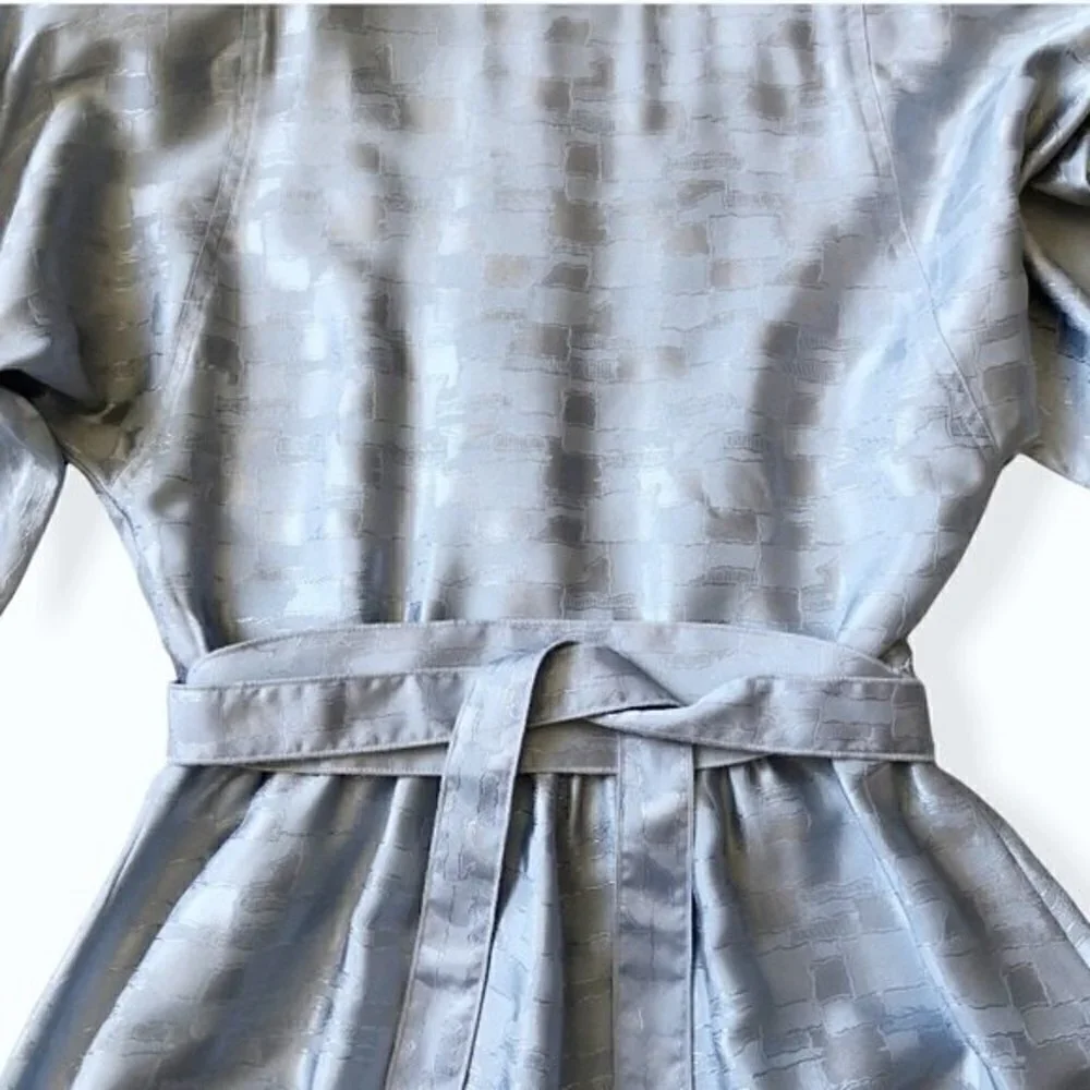 Vintage 80s Leslie Fay Jacquard Metallic Midi Dress Small - Picture 8 of 16